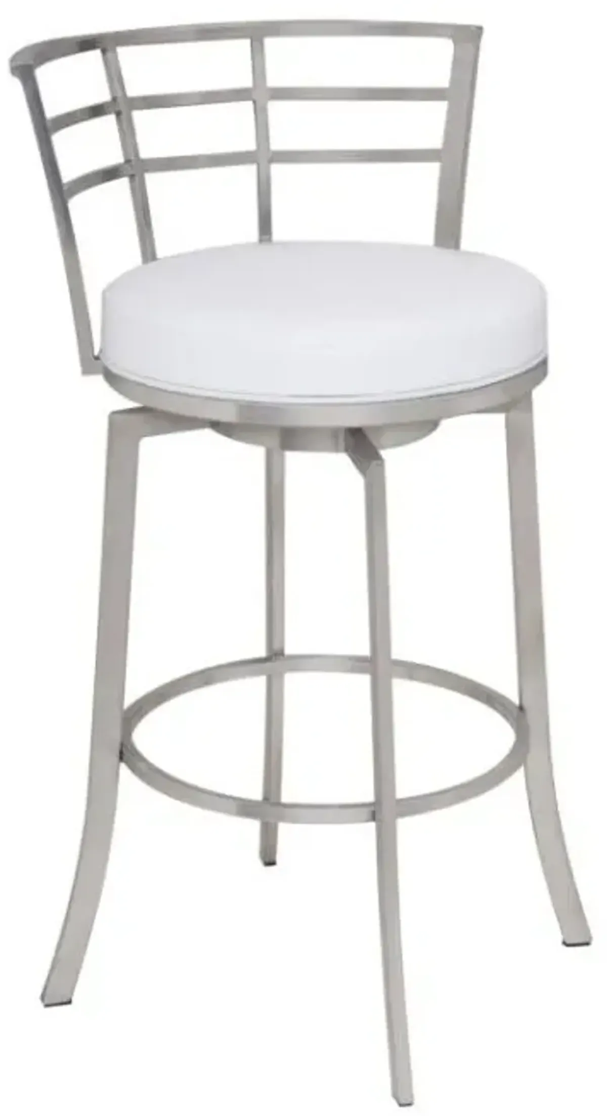 Armen Living Viper White/Stainless Steel 26" Bar Stool