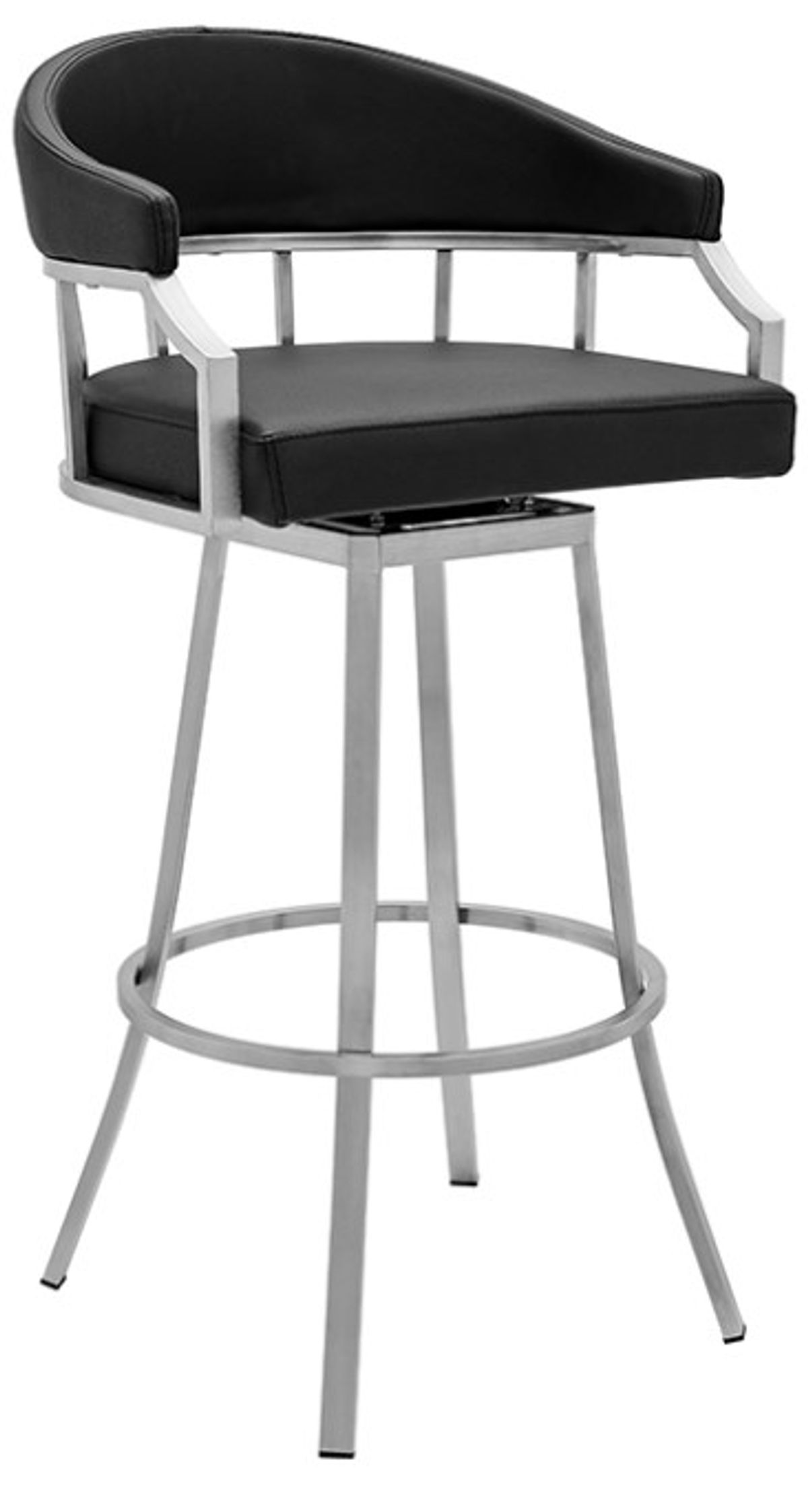 Armen Living Valerie Black 26" Swivel Counter Stool