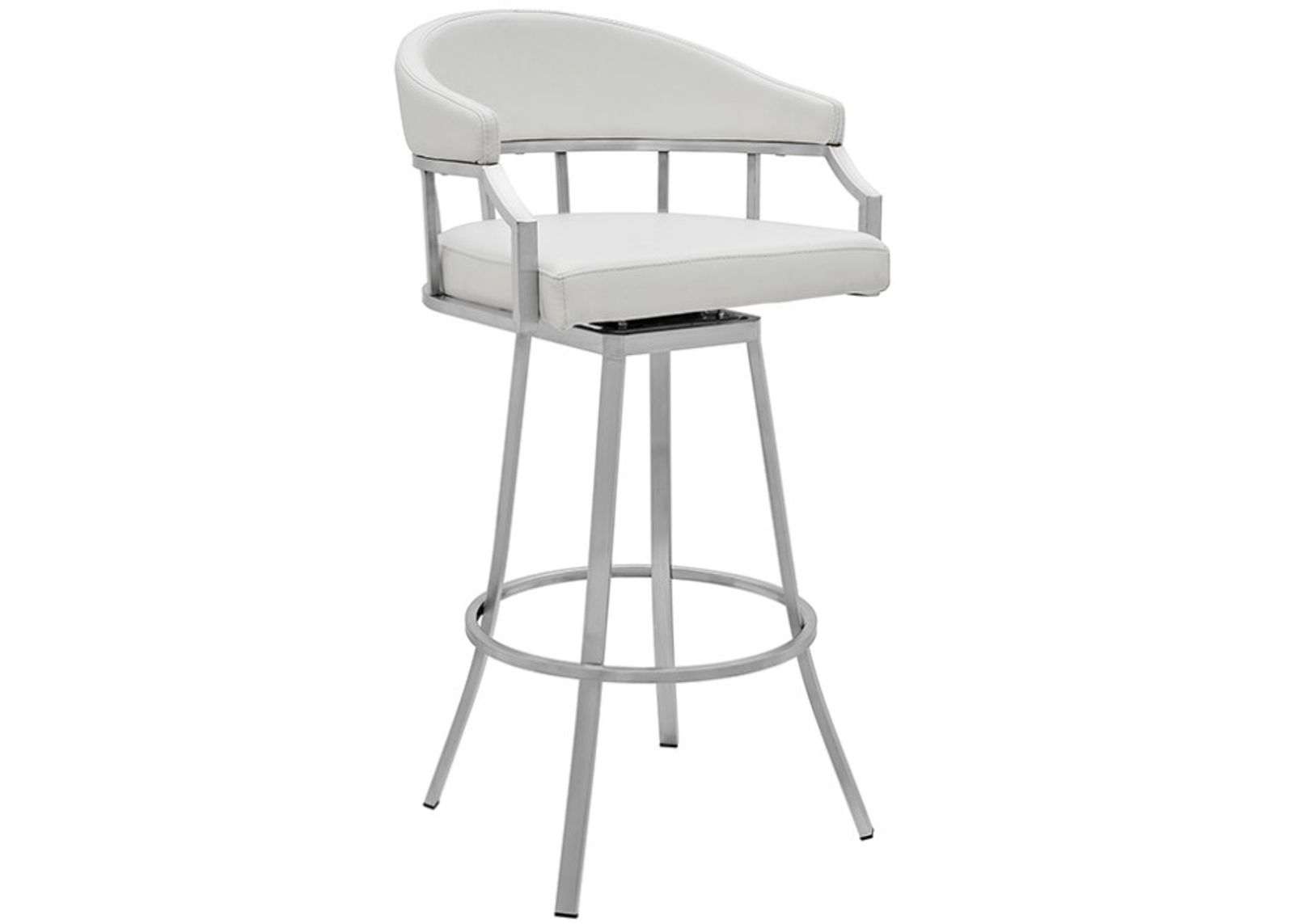 Armen Living Valerie White 26" Swivel Counter Stool