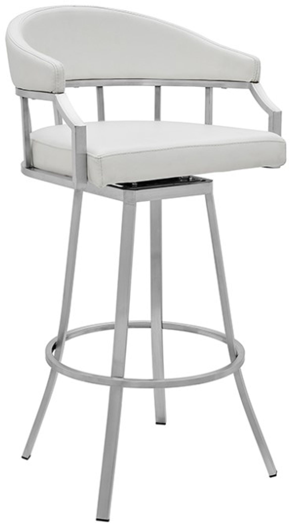 Armen Living Valerie White 26" Swivel Counter Stool