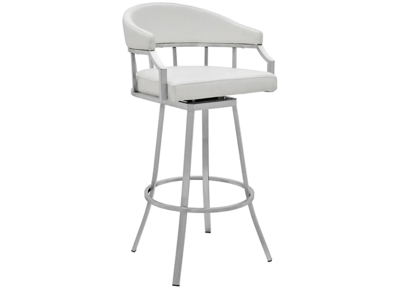 Armen Living Valerie White 30" Swivel Bar Stool