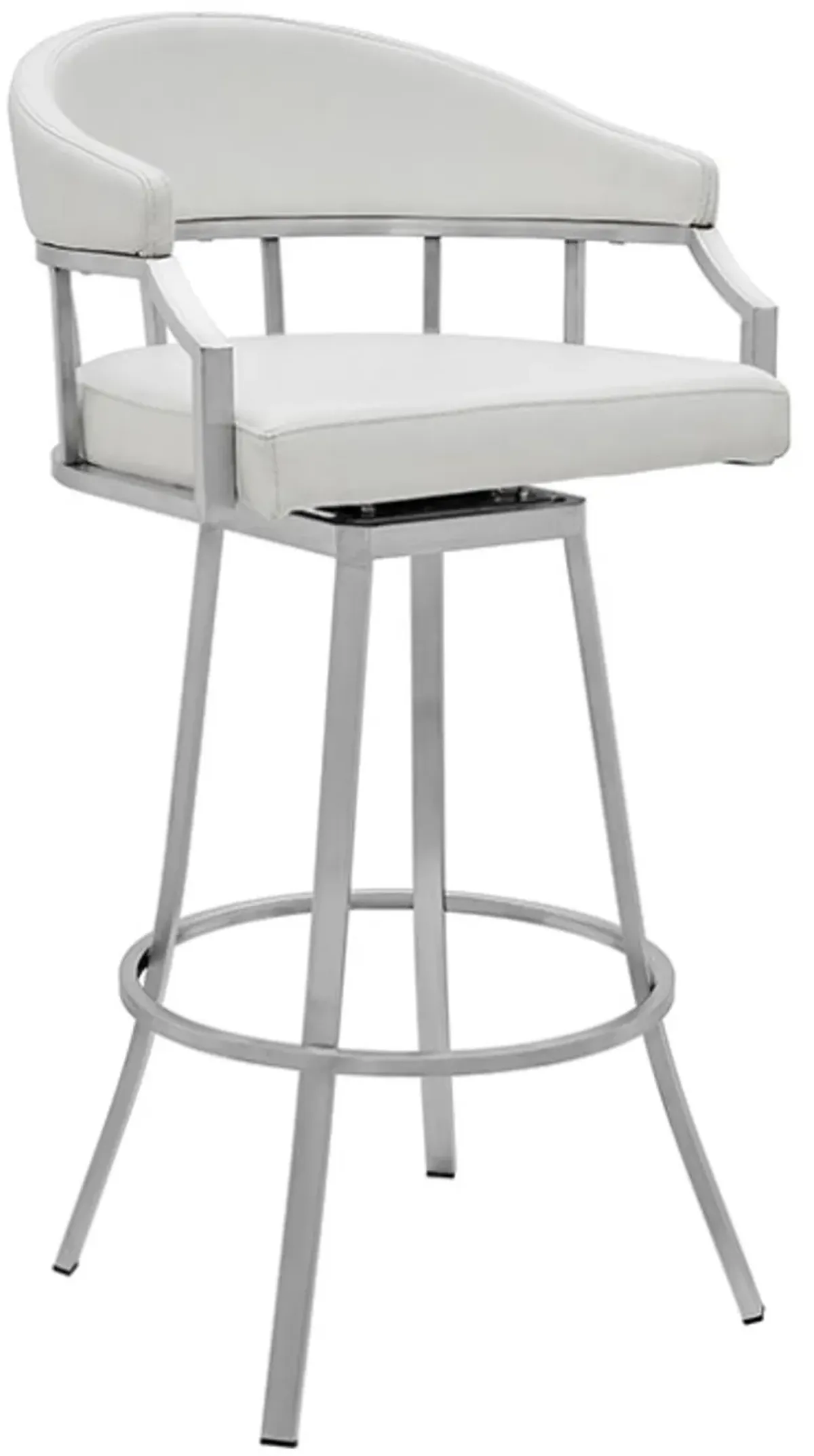 Armen Living Valerie White 30" Swivel Bar Stool