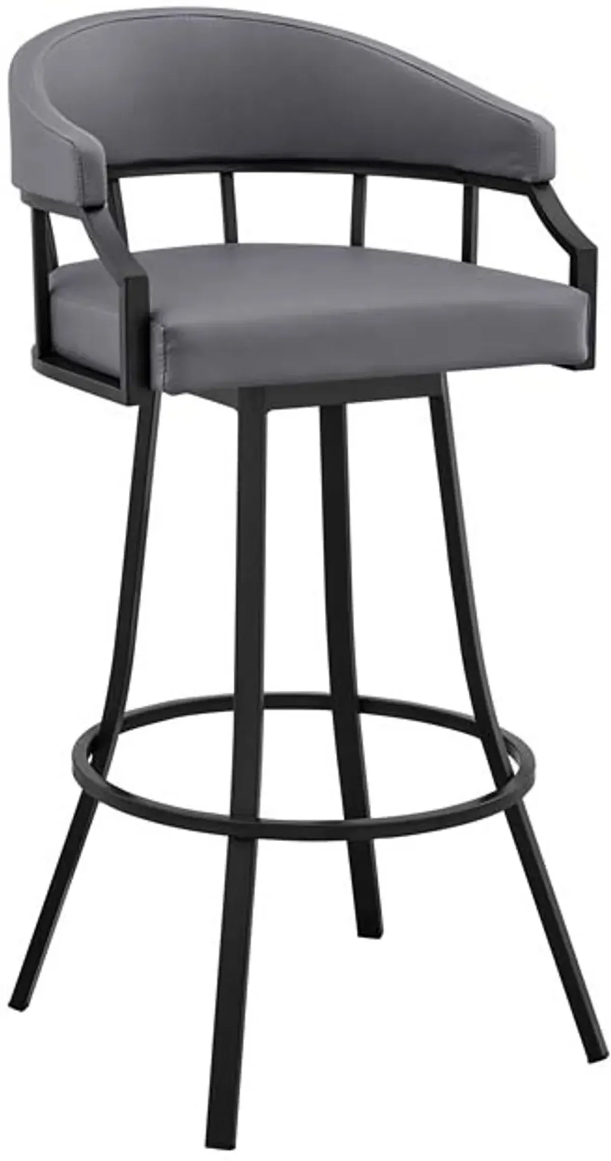 Armen Living Valerie Grey/Black 26" Swivel Counter Stool 