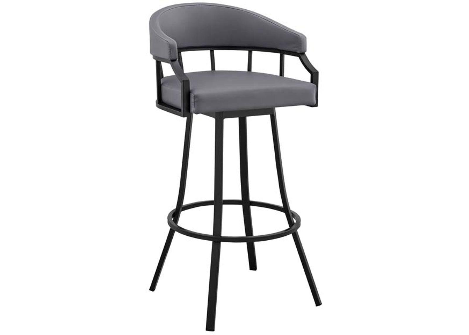 Armen Living Valerie Grey/Black 26" Swivel Counter Stool 