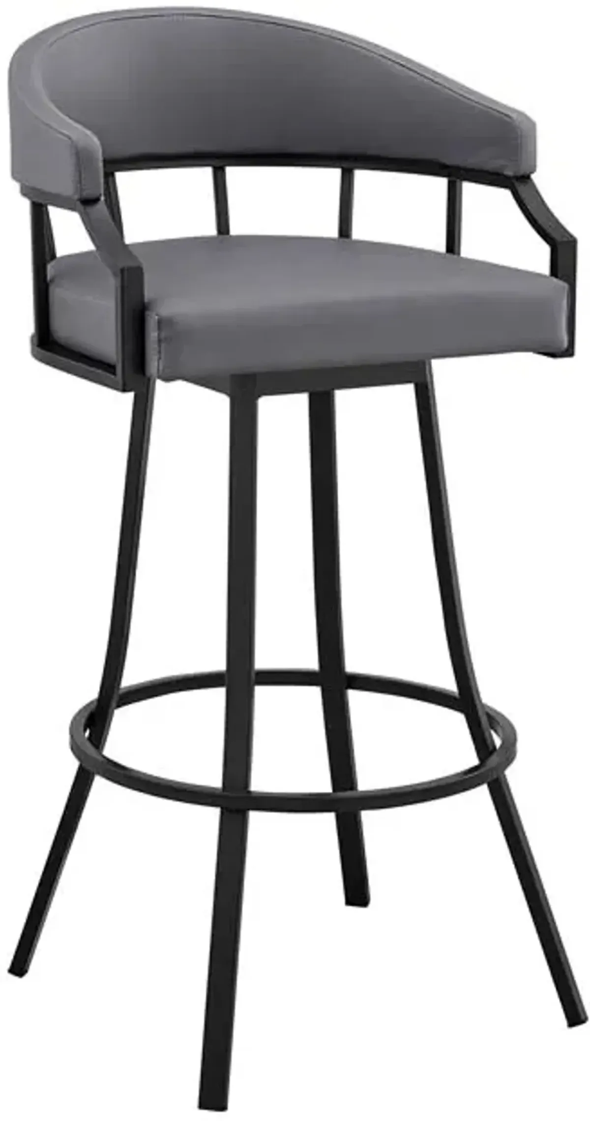 Armen Living Valerie Grey/Black 30" Swivel Bar Stool 