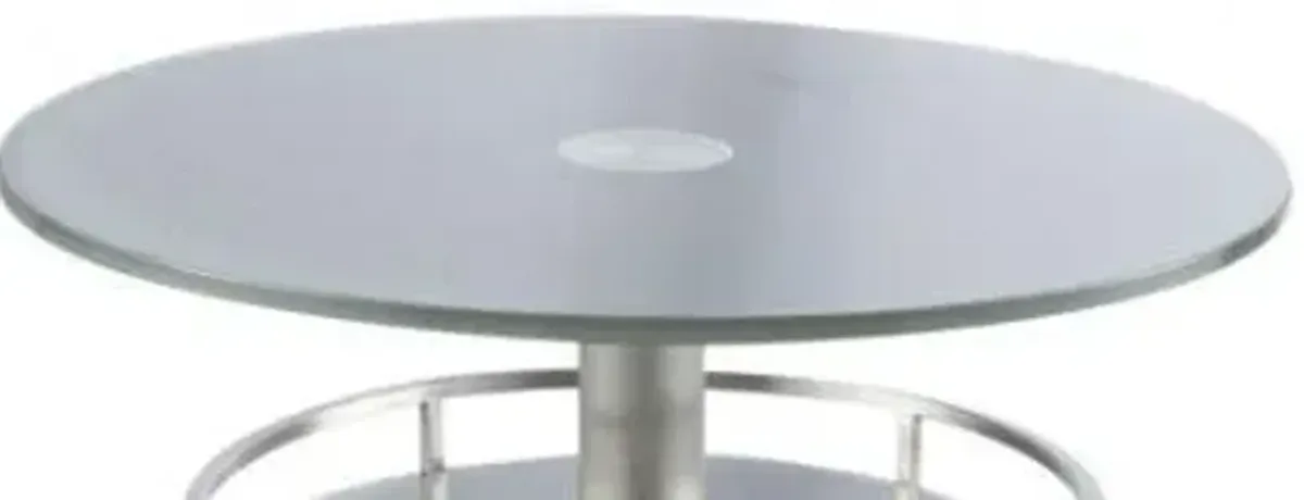 Armen Living Yukon Gray Round Bar Table