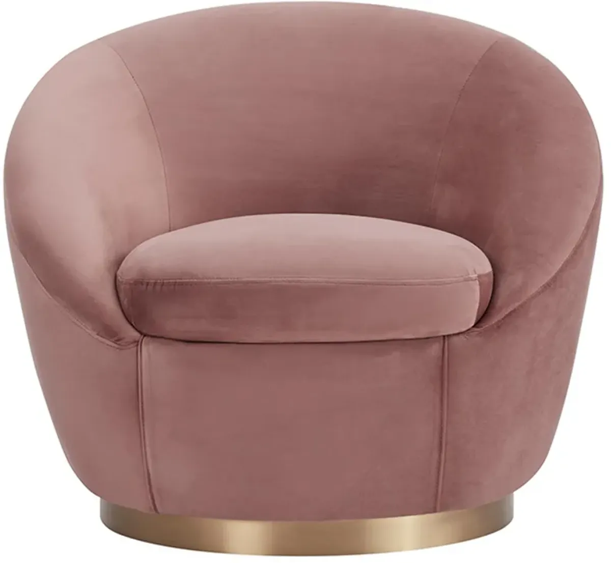 Armen Living Yves Blush Swivel Accent Chair