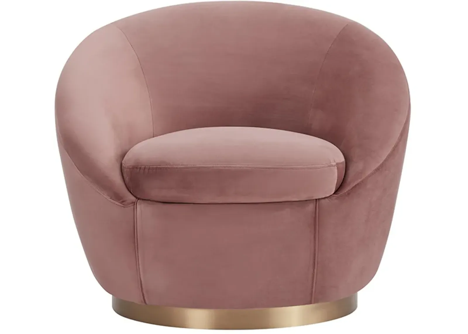 Armen Living Yves Blush Swivel Accent Chair