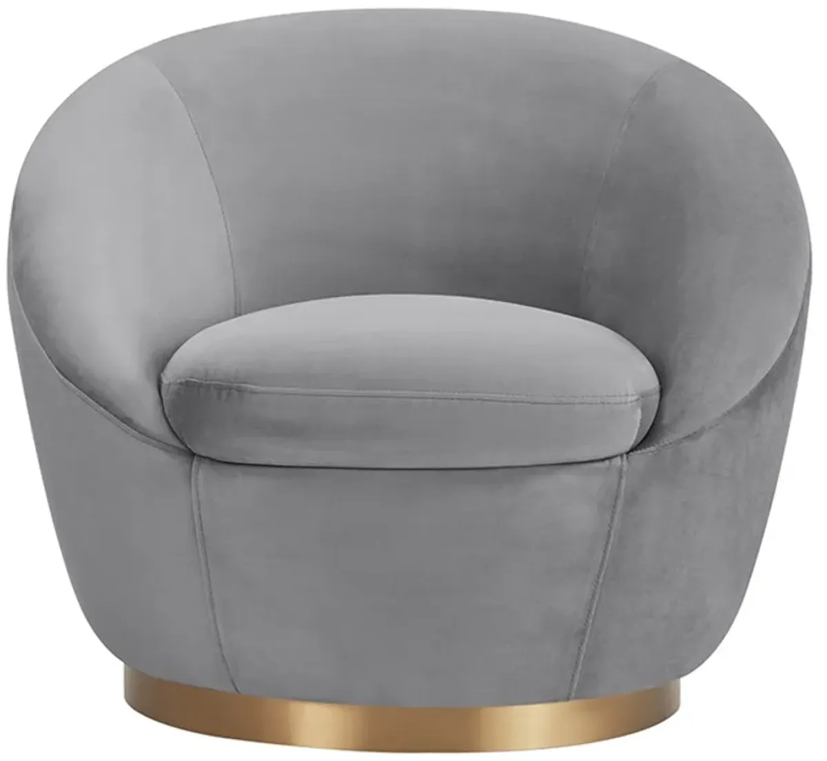 Armen Living Yves Gray Swivel Accent Chair