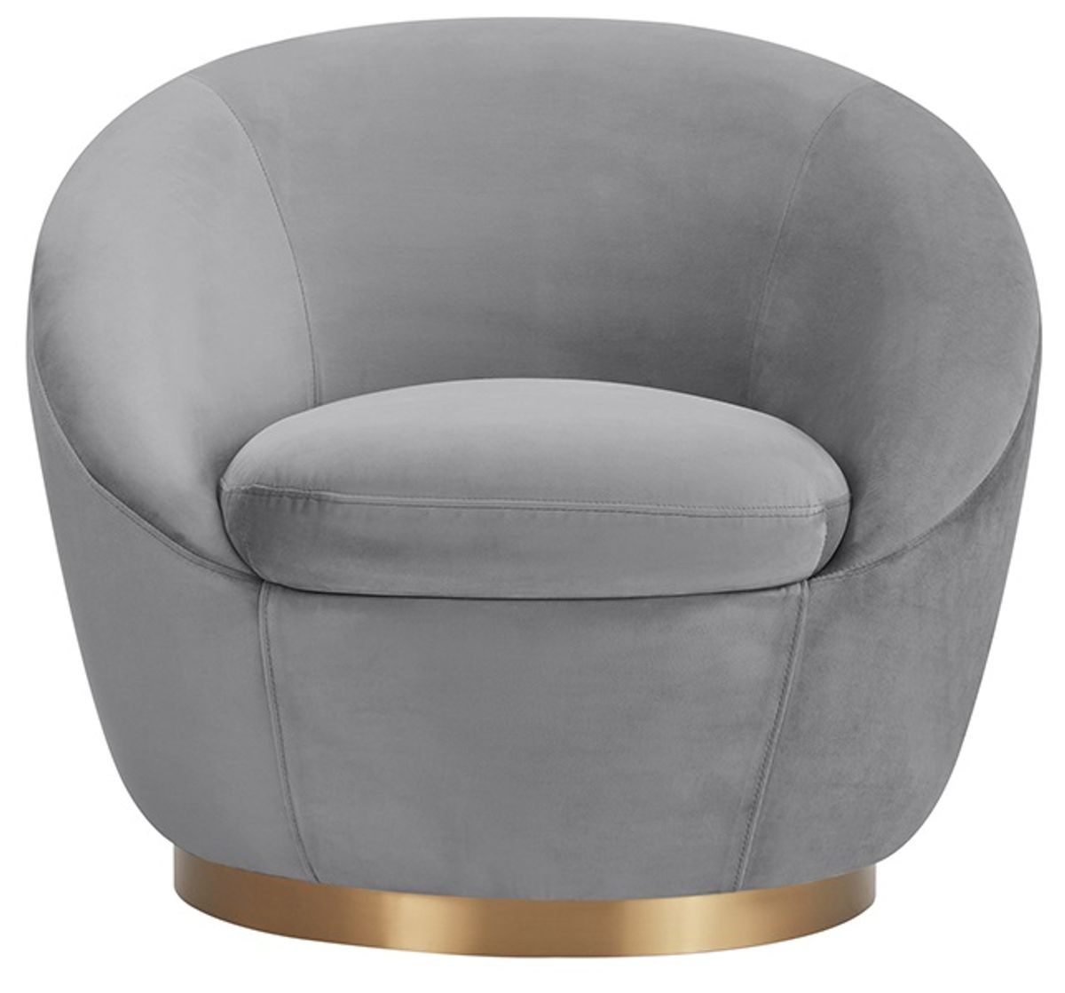 Armen Living Yves Gray Swivel Accent Chair