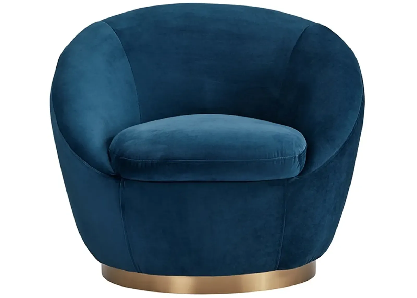 Armen Living Yves Navy Swivel Accent Chair