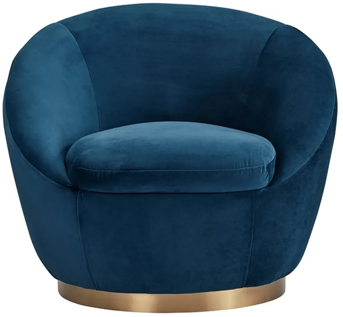 Armen Living Yves Navy Swivel Accent Chair