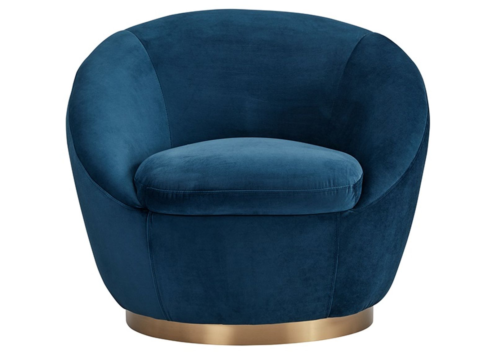 Armen Living Yves Navy Swivel Accent Chair