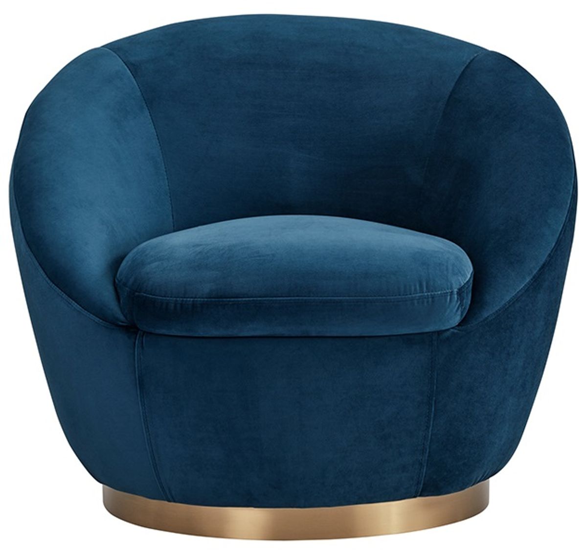 Armen Living Yves Navy Swivel Accent Chair