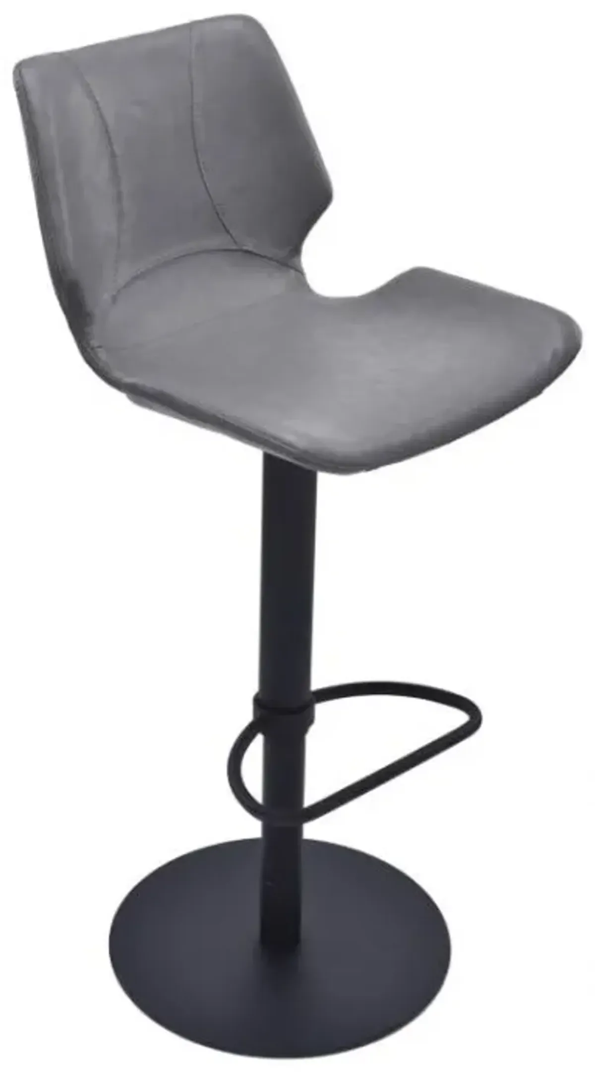 Armen Living Zuma Vintage Gray/Black Adjustable Bar Stool