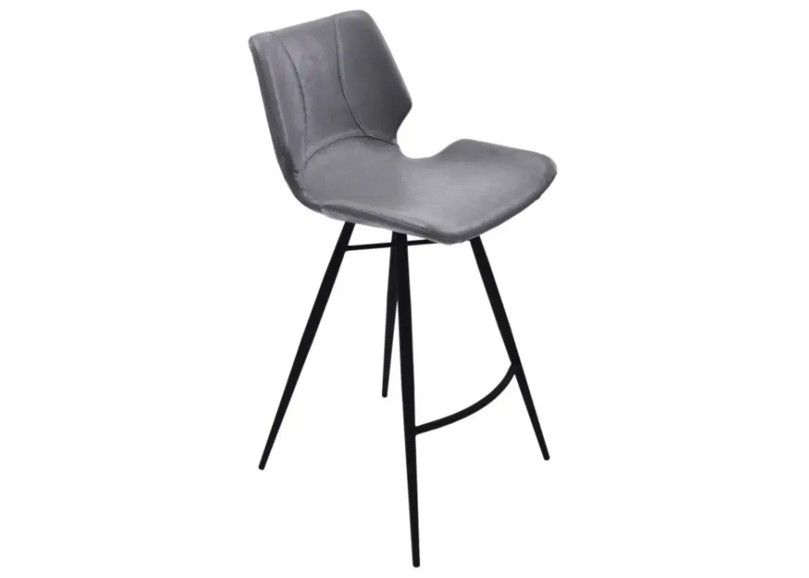 Armen Living Zurich Gray/Black Metal 26" Counter Stool