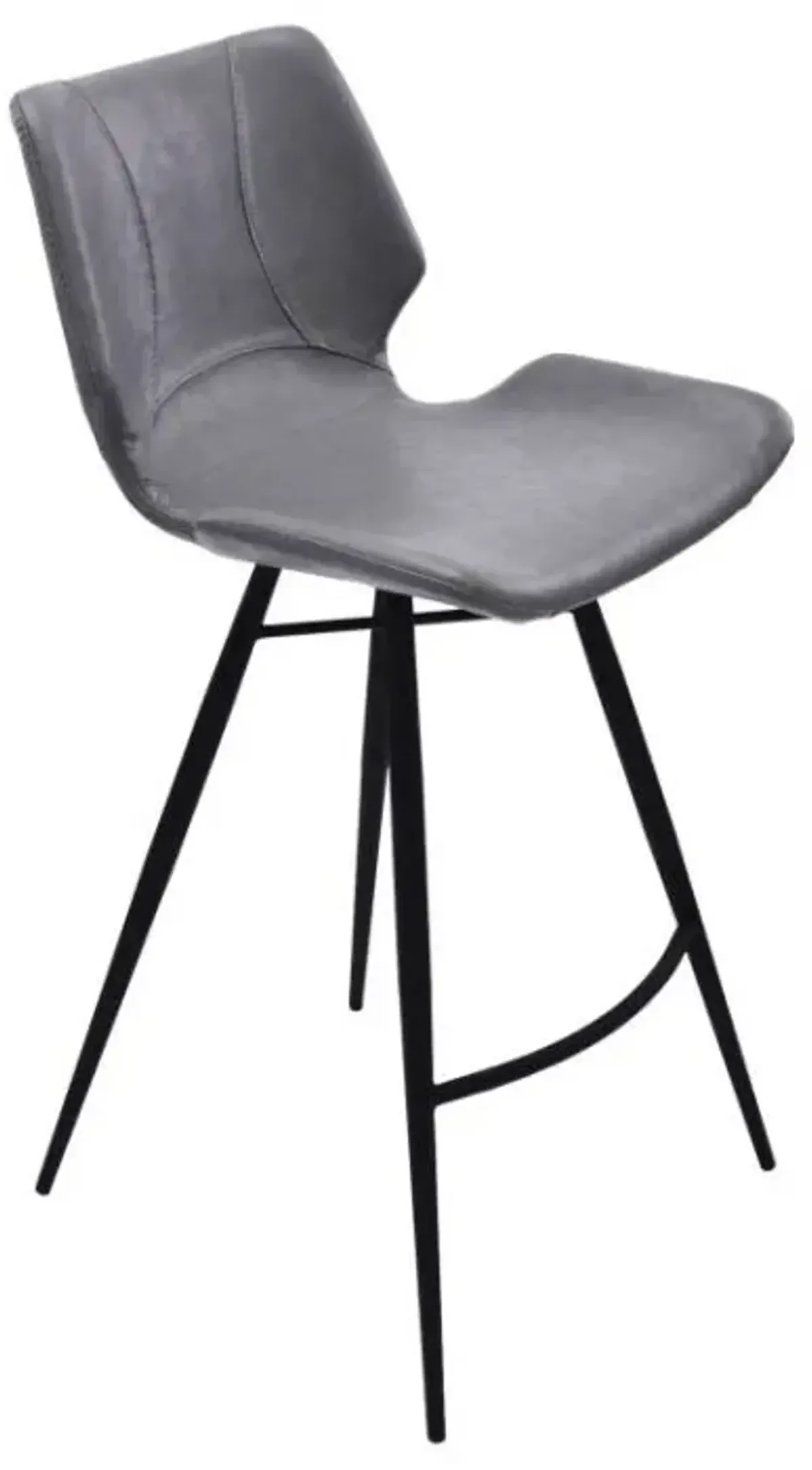 Armen Living Zurich Gray/Black Metal 26" Counter Stool