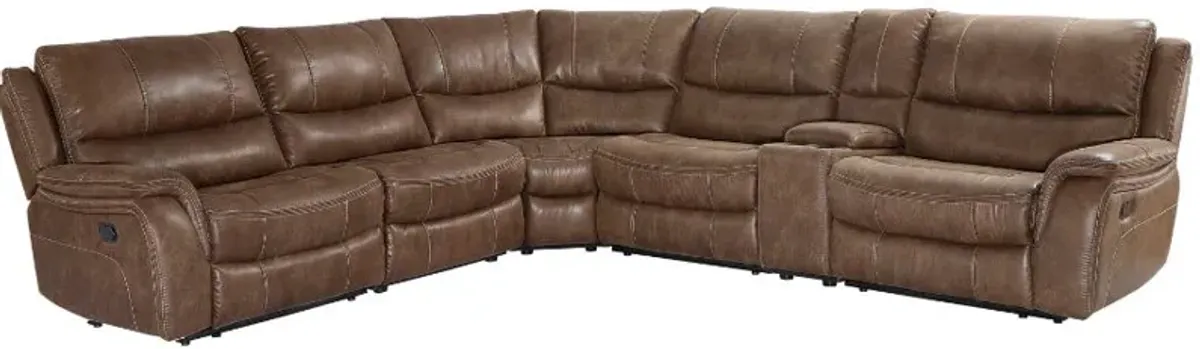 Steve Silver Co. Lehi 6-Piece Brindle Manual Reclining Sectional