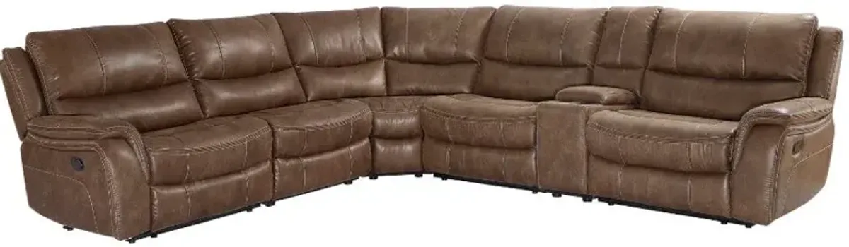 Steve Silver Co. Lehi 6-Piece Brindle Manual Reclining Sectional