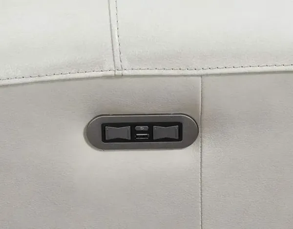 Steve Silver Co. Laurel Ivory Leather Dual Power Recliner