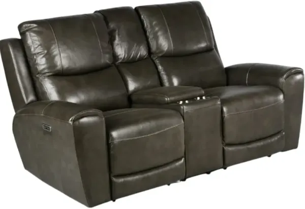 Steve Silver Co. Laurel Gray Power Reclining Console Loveseat