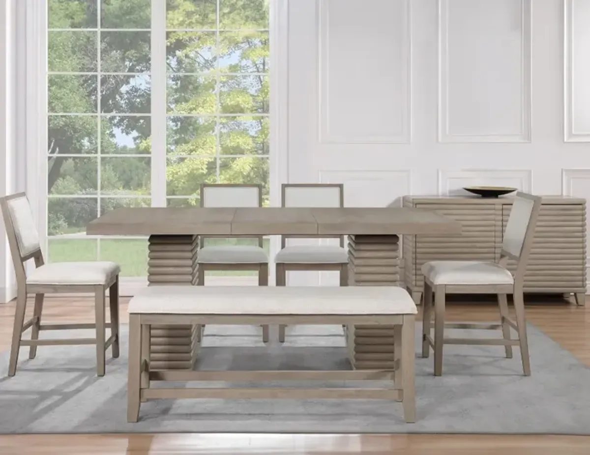Steve Silver Co. Lily 5-Piece Eggshell/Greige Counter  Dining Set
