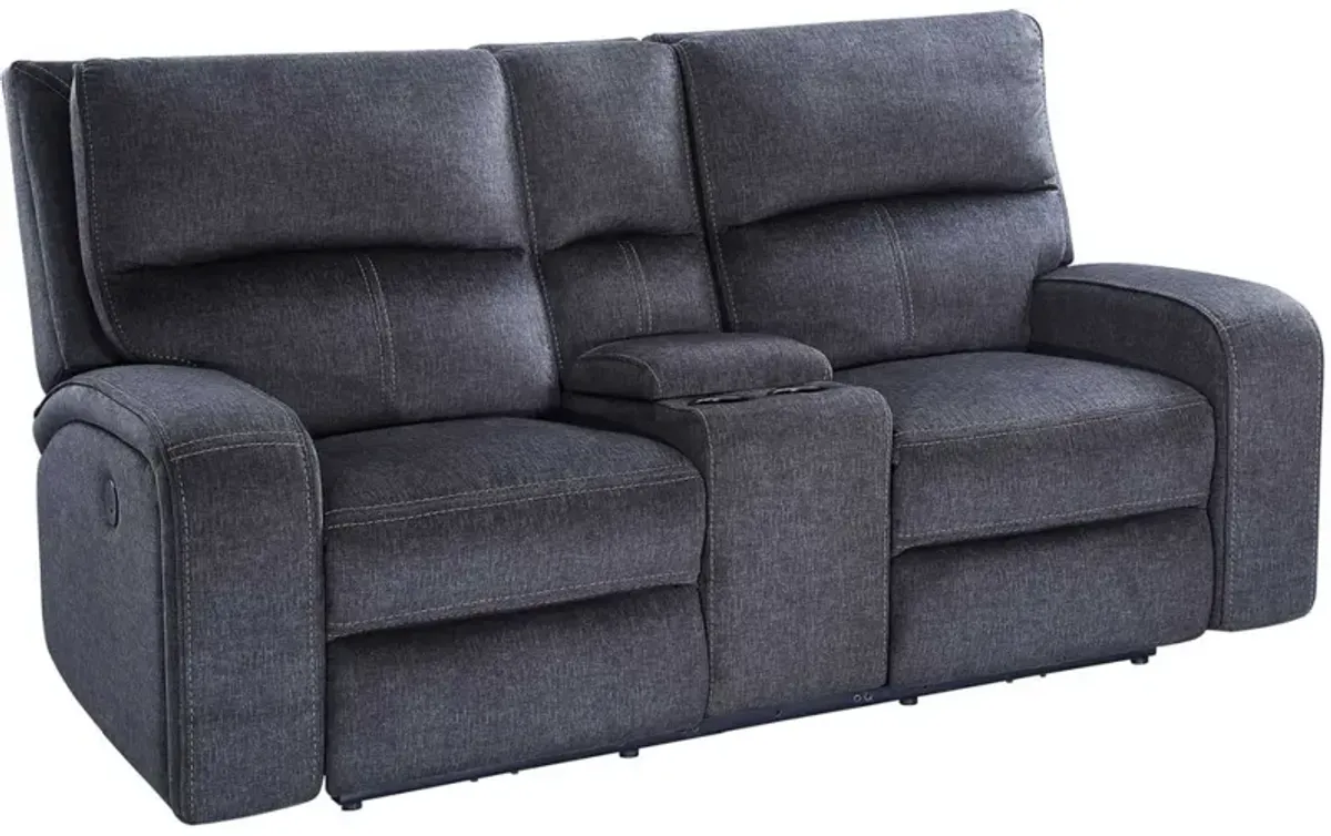 Steve Silver Co. Lovell Charcoal Power Reclining Loveseat with Console