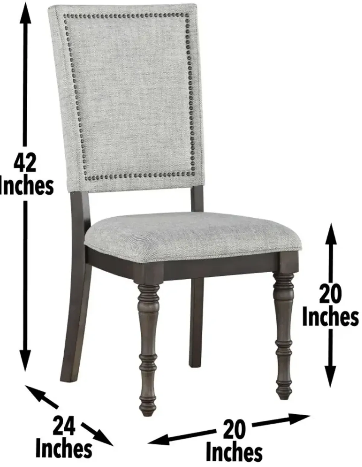Steve Silver Co. Linnett Gray Upholstered Back Chair