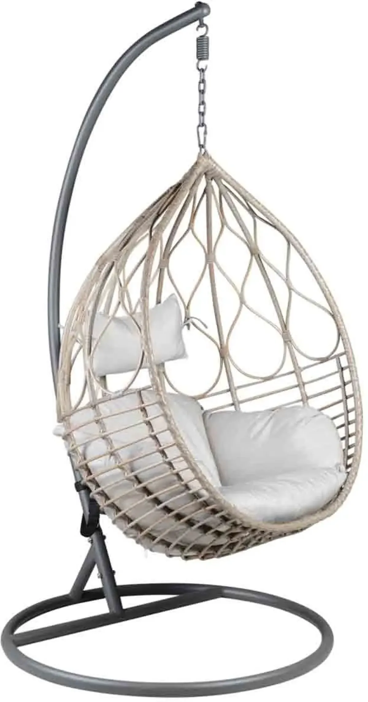 Steve Silver Co. Lux Beige/Gray/White Stainless Steel Outdoor Basket Chair