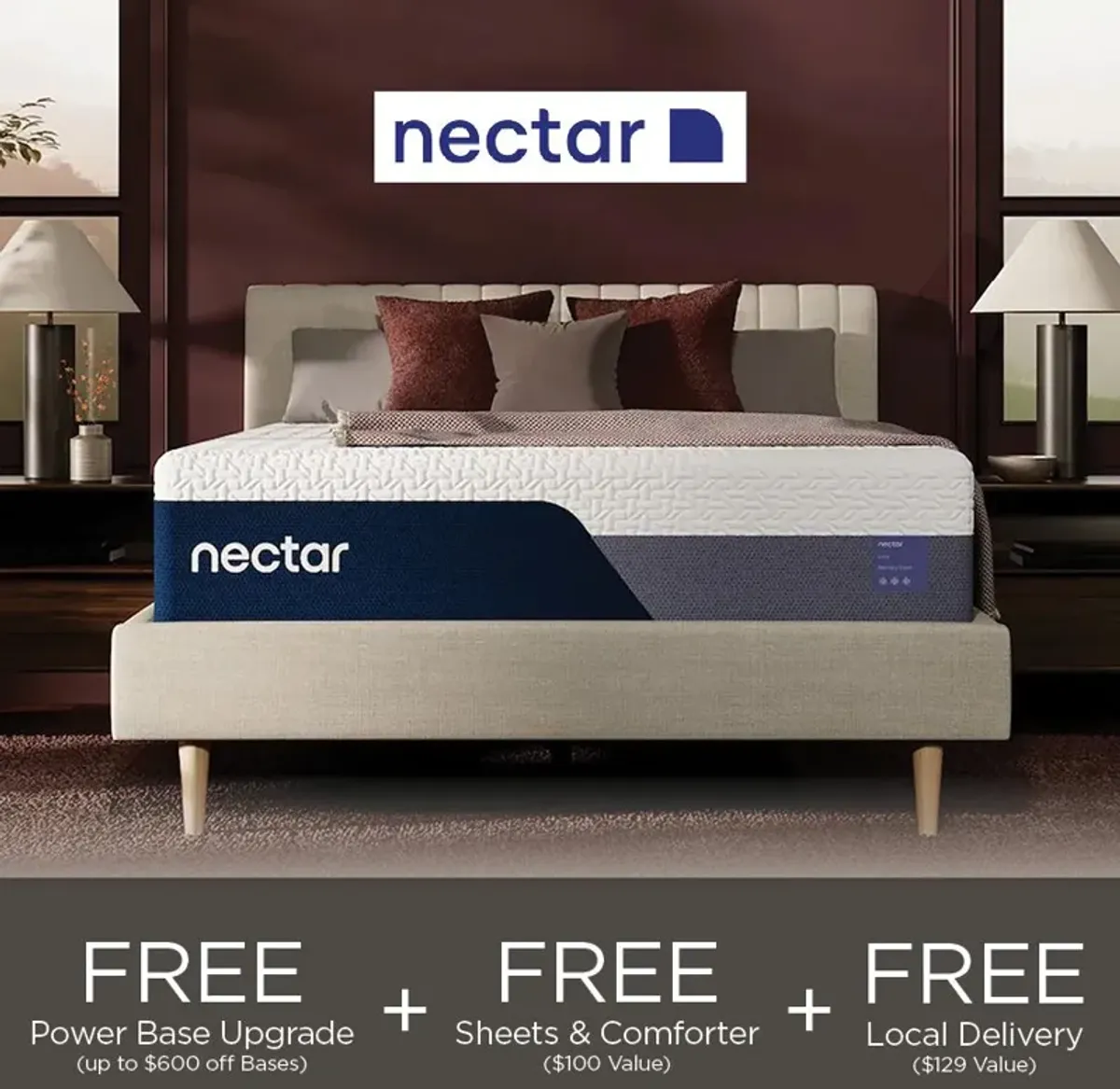 Nectar Luxe 5.1 14" Memory Foam Medium Plush Tight Top Queen Mattress in a Box