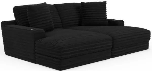 iAmerica Marshmallow Black 2pc Double Chaise