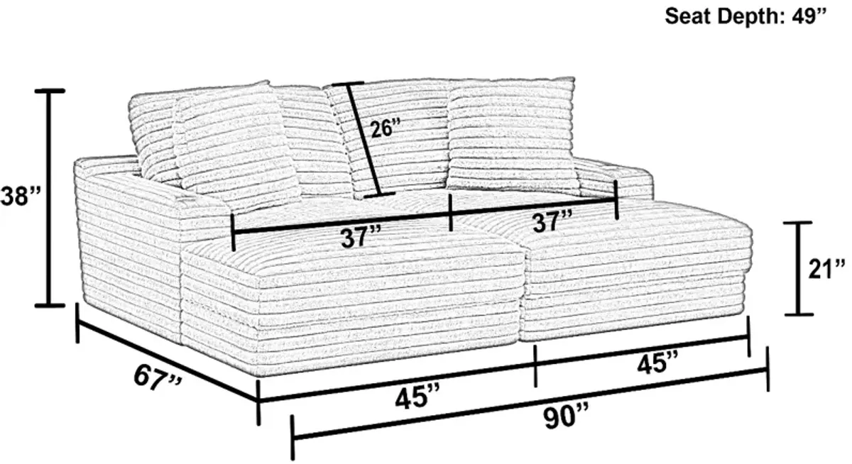iAmerica Marshmallow Chocolate 2pc Double Chaise