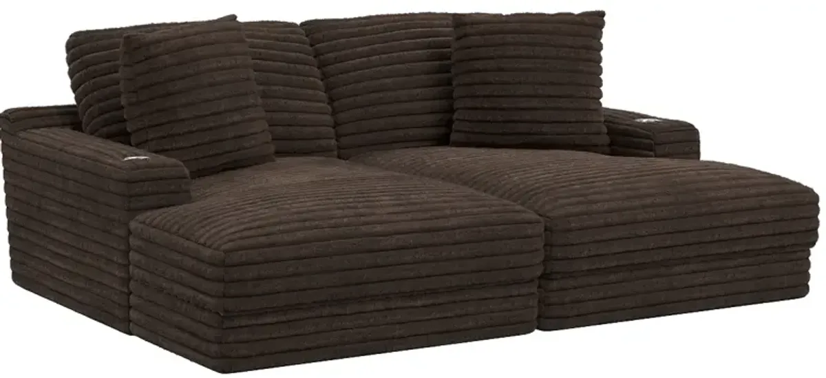 iAmerica Marshmallow Chocolate 2pc Double Chaise