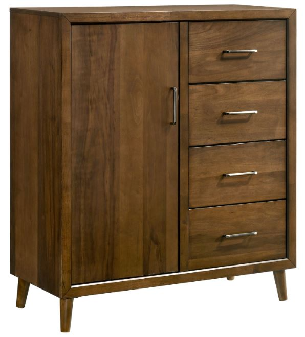 Elements International Malibu Walnut 4-Drawer Chest