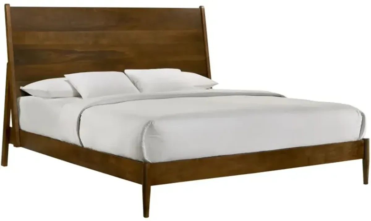 Elements International Malibu Walnut King Panel Bed