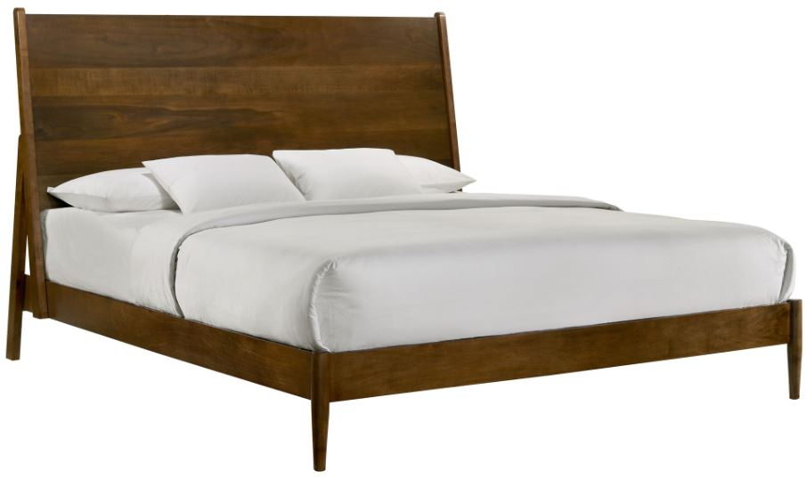 Elements International Malibu Walnut Queen Panel Bed