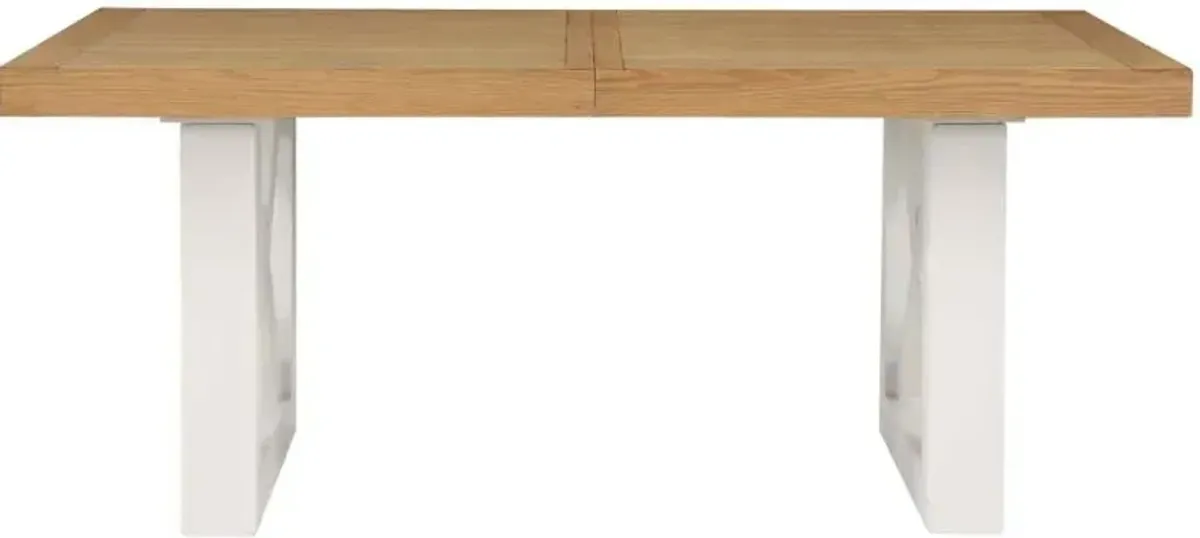 Steve Silver Co. Magnolia Natural Two Tone Dining Table with White Base