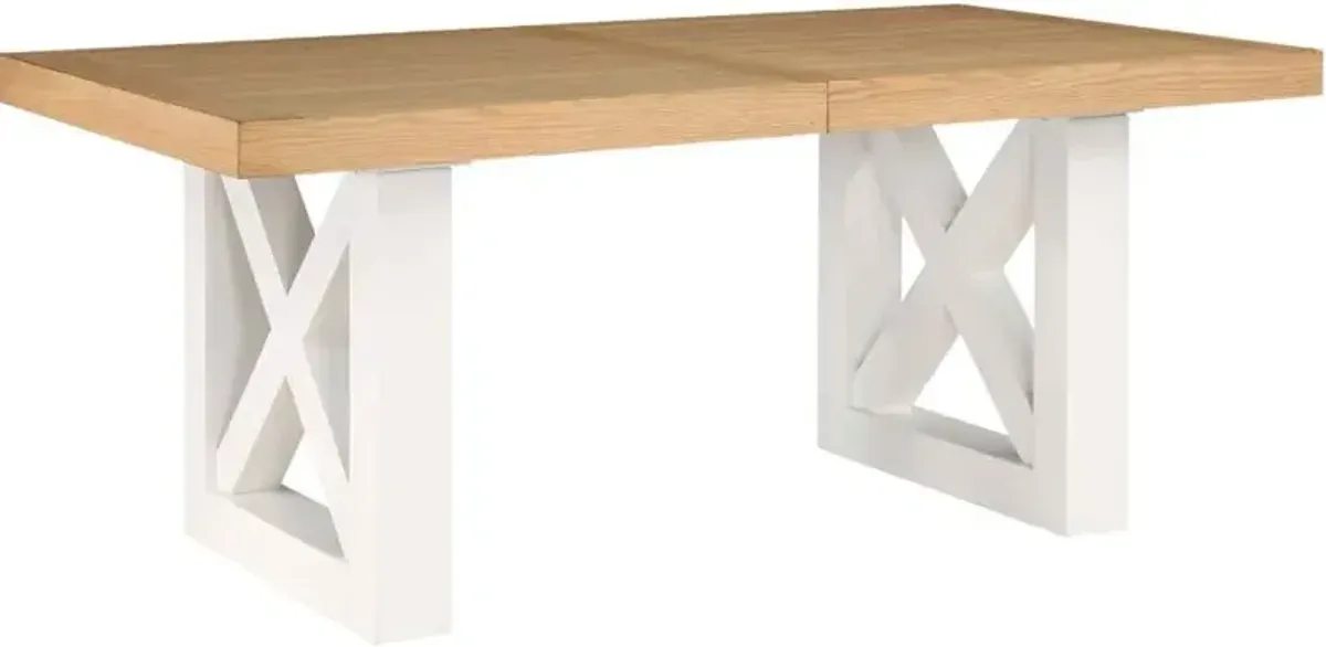 Steve Silver Co. Magnolia Natural Two Tone Dining Table with White Base