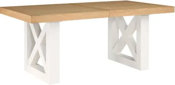 Steve Silver Co. Magnolia Natural Two Tone Dining Table with White Base