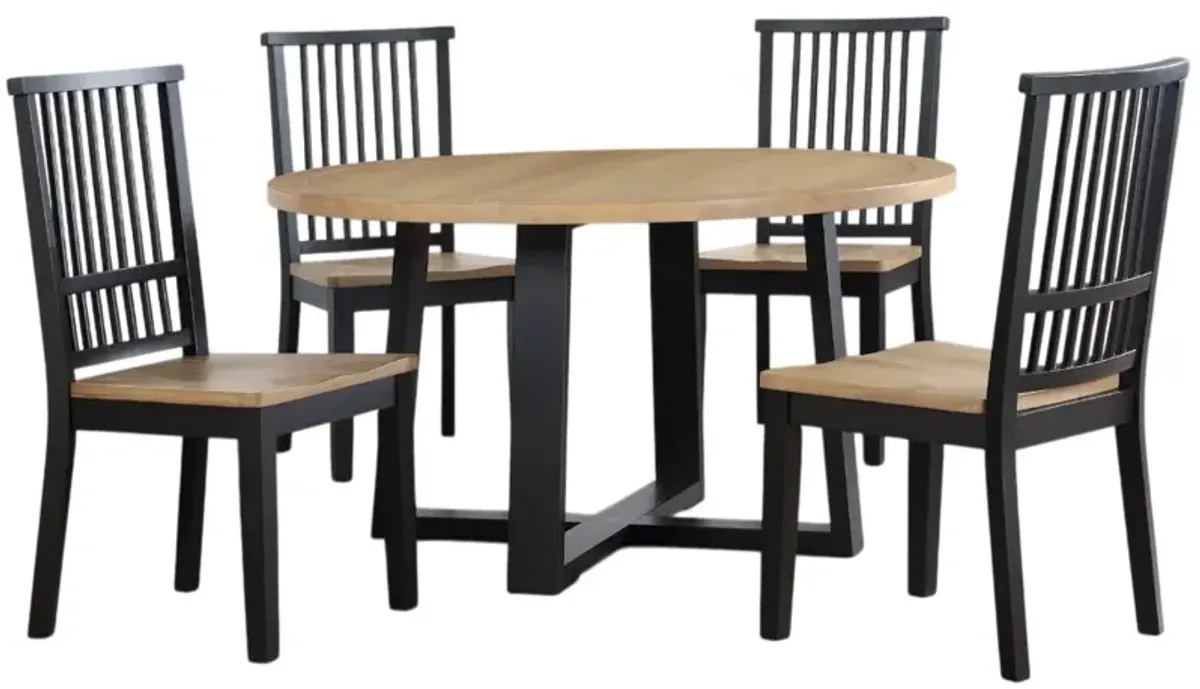 Steve Silver Co. Magnolia 5-Piece Sand Dining Set with Black Base