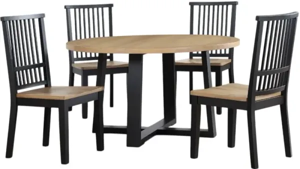 Steve Silver Co. Magnolia 5-Piece Sand Dining Set with Black Base