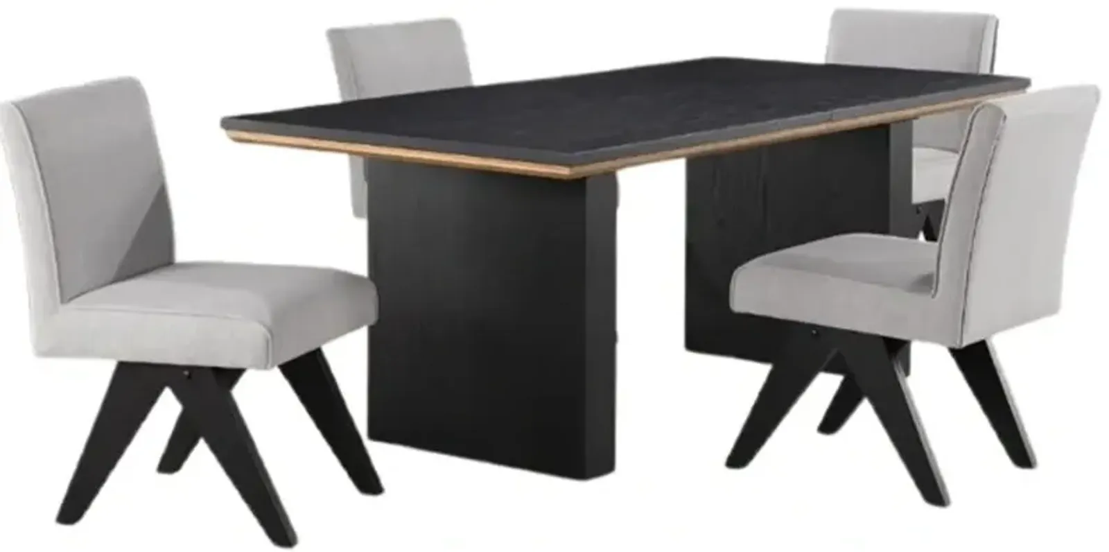 Steve Silver Co. Magnolia 5-Piece Ebony/Gray Dining Set