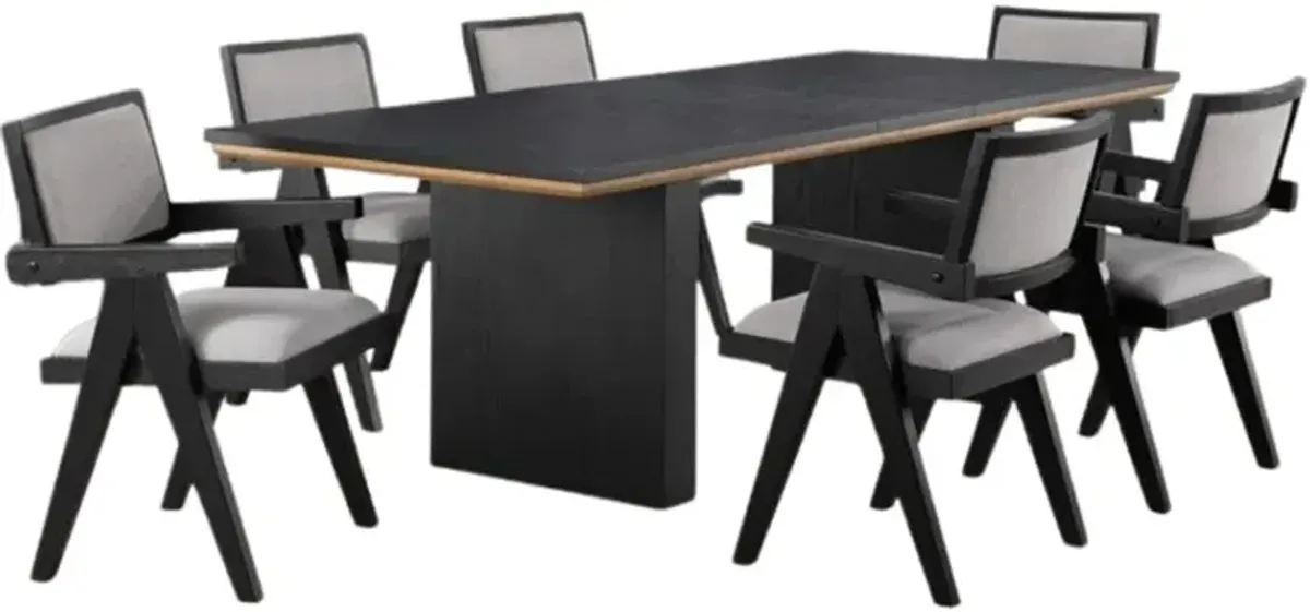 Steve Silver Co. Magnolia 7-Piece Ebony/Gray Dining Set