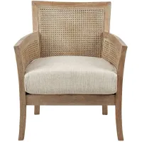 Olliix by Madison Park Cream/Reclaimed Natural Diedra Accent Chair