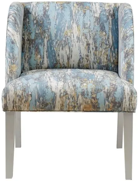 Olliix by Madison Park Delilah Grey/Blue Wingback Accent Lounge Chair
