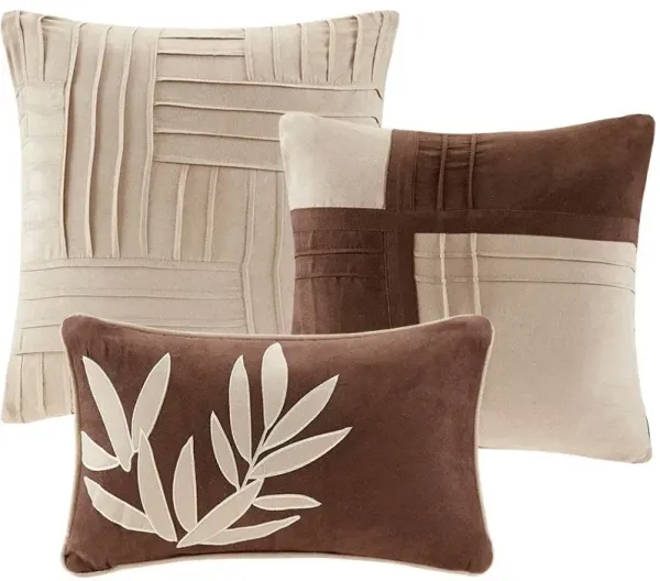 Olliix by Madison Park 7 Piece Beige Queen Dune Comforter Set