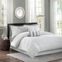 Olliix by Madison Park Hampton 7 Piece White Queen Comforter Set