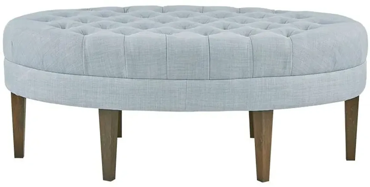 Olliix by Madison Park Dusty Blue Martin Surfboard Tufted Ottoman