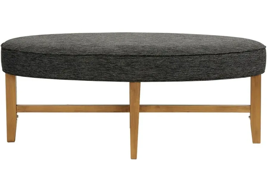 Olliix by Kipling Dark Grey Oval Cocktail Ottoman