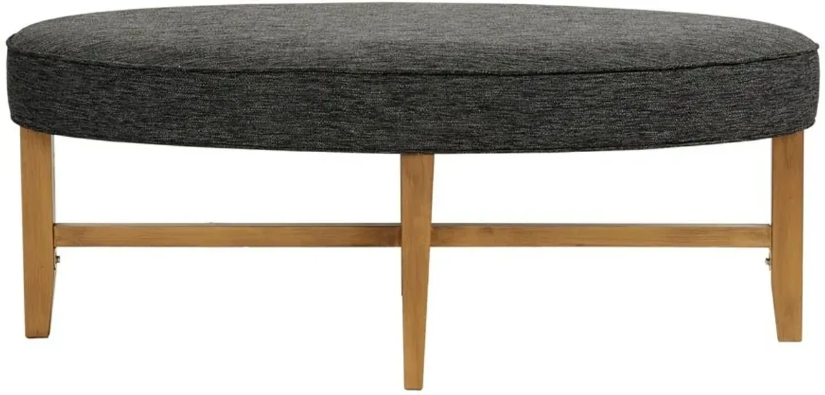 Olliix by Kipling Dark Grey Oval Cocktail Ottoman